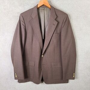 Vintage Palm Beach Levi Strauss Jacket Mens 46XL Brown Sport Coat Gold Buttons